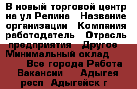 В новый торговой центр на ул Репина › Название организации ­ Компания-работодатель › Отрасль предприятия ­ Другое › Минимальный оклад ­ 10 000 - Все города Работа » Вакансии   . Адыгея респ.,Адыгейск г.